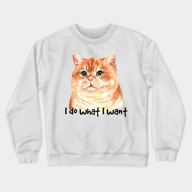 I do What I Want Kitten Crewneck Sweatshirt by Mako Design 